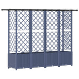 Letto Rialzato con Griglia e Tetto Grigio 202 x 40 x 138 cm PP