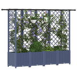 Letto Rialzato con Griglia e Tetto Grigio 202 x 40 x 136 cm PP