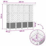 Letto Rialzato con Griglia e Tetto Grigio 202 x 40 x 138 cm PP