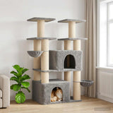 Albero per gatti con pali per graffiare in sisal 2 pz 147 cm