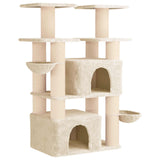 Albero per gatti con pali per graffiare in sisal 2 pz Crema