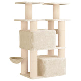 Albero per gatti con pali per graffiare in sisal 2 pz Crema