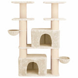 Albero per gatti con pali per graffiare in sisal 2 pz Crema