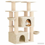 Albero per gatti con pali per graffiare in sisal 2 pz Crema