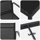 Set di Mobili da Esterno 7 pcs Nero e antracite Textilene