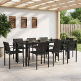 Set di Mobili da Esterno 7 pcs Nero e antracite Textilene