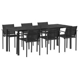 Set di Mobili da Esterno 7 pcs Nero e antracite Textilene