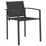 Set di Mobili da Esterno 7 pcs Nero e antracite Textilene