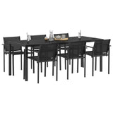 Set di Mobili da Esterno 7 pcs Nero e antracite Textilene