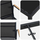 Set di Mobili da Esterno 9 pcs Nero e antracite Textilene
