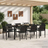 Set di Mobili da Esterno 9 pcs Nero e antracite Textilene