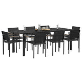 Set di Mobili da Esterno 9 pcs Nero e antracite Textilene