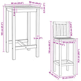 Set Bar da Esterno 3 pcs Non trattato Legno di teak solido