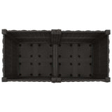 Vaso da Giardino con Ruote Nero 80 x 40 x 44 cm PP