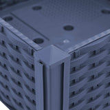 Vaso da Giardino con Ruote Blu Grigio 80 x 40 x 48 cm PP