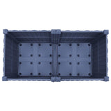 Vaso da Giardino con Ruote Blu Grigio 80 x 40 x 48 cm PP