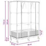 Vaso da Giardino con Copertura per Serra e Ruote 2 pz Nero PP