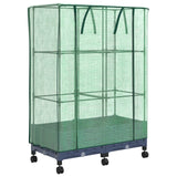 Vaso da Giardino con Copertura per Serra e Ruote 2 pz PP