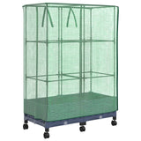 Vaso da Giardino con Copertura per Serra e Ruote 2 pz PP