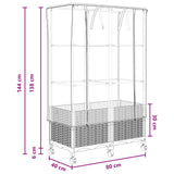Vaso da Giardino con Copertura per Serra e Ruote 2 pz Nero PP