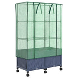 Vaso da Giardino con Copertura per Serra e Ruote 2 pz PP
