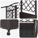 Letto Rialzato con Griglia e Tetto Marrone 124 x 40 x 129 cm PP