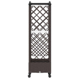 Letto Rialzato con Griglia e Tetto Marrone 124 x 40 x 129 cm PP
