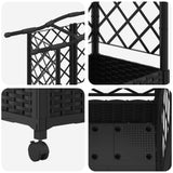 Letto Rialzato con Griglia e Tetto Nero 124 x 40 x 129 cm PP