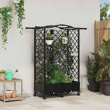 Letto Rialzato con Griglia e Tetto Nero 124 x 40 x 129 cm PP