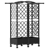 Letto Rialzato con Griglia e Tetto Nero 124 x 40 x 129 cm PP