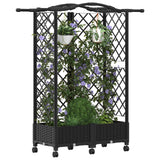 Letto Rialzato con Griglia e Tetto Nero 124 x 40 x 129 cm PP