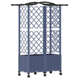 Letto Rialzato con Griglia e Tetto Grigio 122 x 40 x 144 cm PP