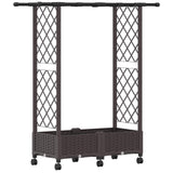 Letto Rialzato con Griglia e Tetto Marrone 122,5 x 40 x 127 cm