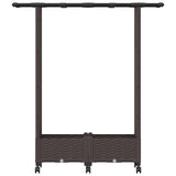 Letto Rialzato con Griglia e Tetto Marrone 122,5 x 40 x 127 cm