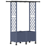 Letto Rialzato con Griglia e Tetto Grigio 124,5 x 40 x 142 cm