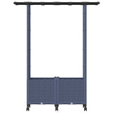 Letto Rialzato con Griglia e Tetto Grigio 124,5 x 40 x 142 cm