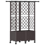 Letto Rialzato con Griglia e Tetto Marrone 124 x 40 x 142 cm PP