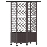 Letto Rialzato con Griglia e Tetto Marrone 124 x 40 x 142 cm PP