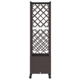 Letto Rialzato con Griglia e Tetto Marrone 124 x 40 x 142 cm PP