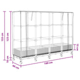 Vaso da Giardino con Copertura per Serra e Ruote 3 pz Nero PP