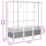 Vaso da Giardino con Copertura per Serra e Ruote 3 pz Nero PP