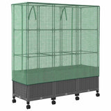 Vaso da Giardino con Copertura per Serra e Ruote 3 pz PP