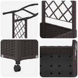 Letto rialzato con traliccio e ruote Marrone 169 x 40 x 129 cm
