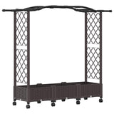 Letto rialzato con traliccio e ruote Marrone 169 x 40 x 129 cm