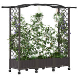 Letto rialzato con traliccio e ruote Marrone 169 x 40 x 129 cm
