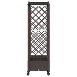 Letto rialzato con traliccio e ruote Marrone 169 x 40 x 129 cm