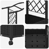 Letto Rialzato con Griglia e Tetto Nero 169 x 40 x 129 cm PP