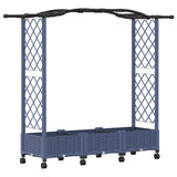 Letto Rialzato con Griglia e Tetto Grigio 169 x 40 x 129 cm PP