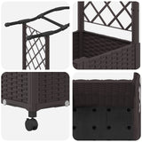 Letto Rialzato con Griglia e Tetto Marrone 164 x 40 x 144 cm PP