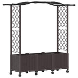 Letto Rialzato con Griglia e Tetto Marrone 164 x 40 x 144 cm PP